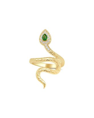Sabrina Designs 14K 0.27 Ct. Tw. Diamond & Emerald Snake Wrap Ring