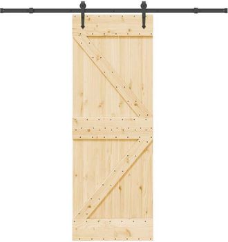vidaXL Vidaxl - Puerta Corredera Con Herrajes Madera Maciza De Pino 70x210 Cm