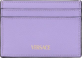 Versace Leather Card Case - Purple