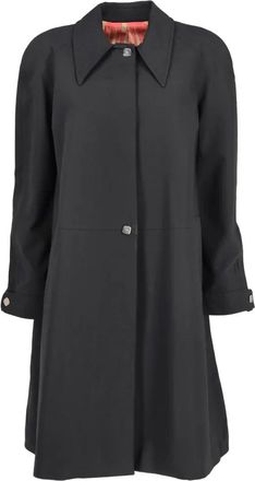 Fendi button single-breasted coat - Black