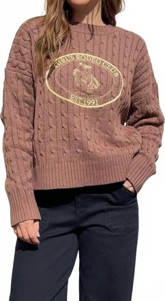 Bailey Rose Macy Cable Knit Sweater In Chocolate