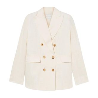 Brooks Brothers Chaqueta de Lino Cruzada - Jackets - Mujer - Blanco - 3XS