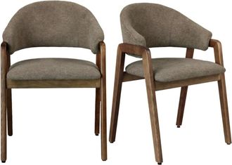 Moloo de tela marr&oacute;n y fresno te&ntilde;ido de nogal (x2)