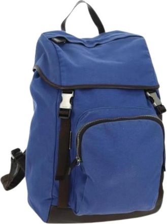 Prada Pre-owned Canvas Backpack - unisex - Vintage Rugzakken - Blauw - ONE Size - Vintage