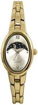 Peugeot Sun Moon Oval Link Bracelet Watch- 30x25MM in Gold at Nordstrom