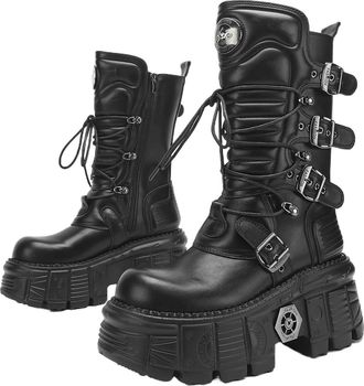Generic Chic Punk Platform Mid - Calf Boots | Edgy & Functional, Perfect For Bold Fashion Looks(US11)