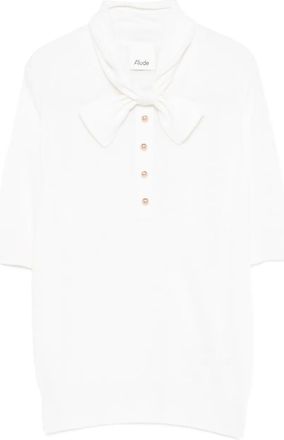 Allude Maglione con fiocco - Bianco