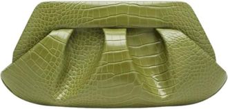 Themoirè Tassen, Dames, Groen, ONE Size, Leer, Emera Clutch