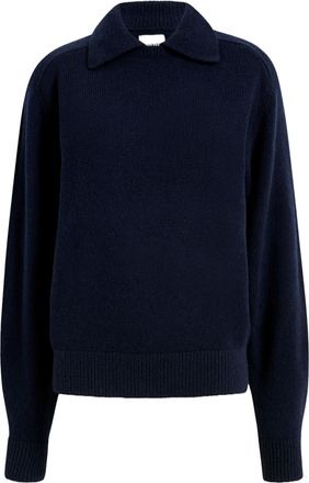 Khaite Navy Blue Wool-Blend Jackson Sweater