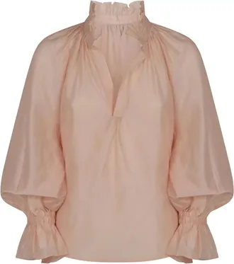 Polo Ralph Lauren Cotton-Silk Organdy Shirt - female - Polo Ralph Lauren - Blouses - Pink - XS - Blouses & Shirts