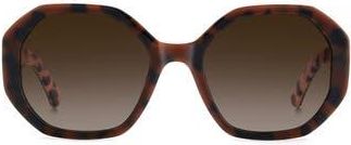 Kate Spade New York flynnie 54mm geometric sunglasses in Brown Pink Havana/Brown Sf at Nordstrom Rack