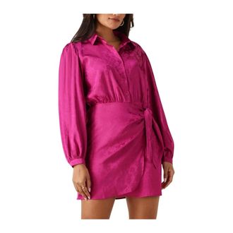 Ydence Ydence, Kleedjes, Dames, Paars, M, Denim, Fia Jurk in Fuchsia