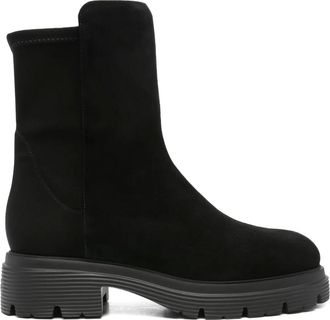 Stuart Weitzman leather ankle boots - women - Suede/Rubber/Calf Leather - 37,5 - Black