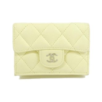 Chanel Yellow Grained Calfskin Wallet (Tri-Fold) (Pre-Owned)