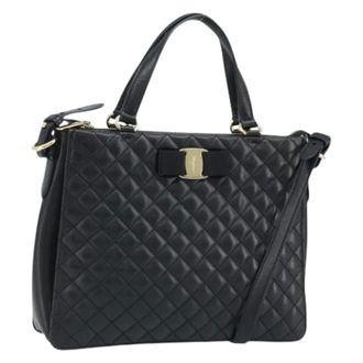 Ferragamo Pre-owned Hand Bag - Dames - Pre-owned - Zwart - Maat: ONE Size Leer