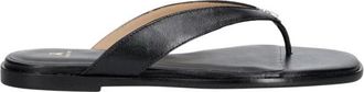 Patrizia Pepe Logo-plaque Calf Leather Flip-Flops - Dames - Slippers - Zwart - 36 EU - Leer - Schoenen