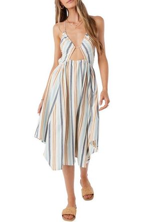 O'Neill Gerri Cutout Stripe Cover-Up Sundress in Multi Colored at Nordstrom, Size Large