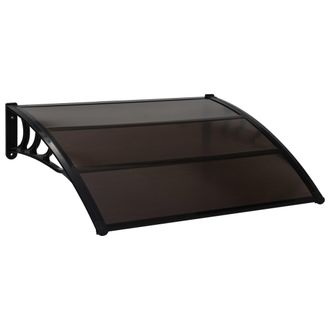 vidaXL Marquesina De Puerta Pc Negro 120x100 Cm Vidaxl