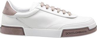 Dolce & Gabbana Portofino Yatch Sneakers In Calfskin Color White And Dove Grey