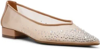 Anne Klein Carlisle Pointed Toe Pump in Beige Crystal at Nordstrom, Size 9.5