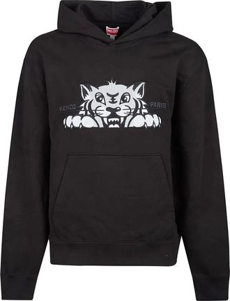 Kenzo Hoodies & sweatvesten, Heren, Zwart, L, Geborduurde Tijger Klassieke Sweater