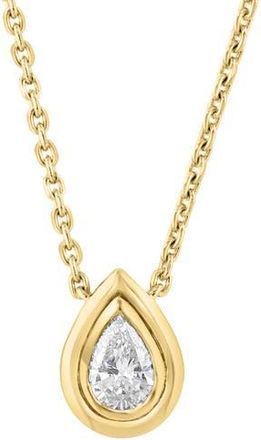 Effy 14K Gold Plated Sterling Silver Pear Cut Lab Grown Diamond Pendant Necklace at Nordstrom Rack, Size 18