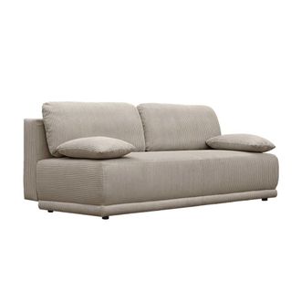 Sweeek Sof&aacute; cama en pana fina con ba&uacute;l de almacenamiento, 3 plazas, pardo