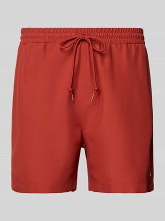 Carhartt Work in Progress Regular Fit Badeshorts mit Logo-Stitching Modell Chase in Rot, Gr&ouml;&szlig;e XXL