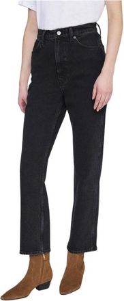 Anine Bing Jane Skinny Jeans - Dames - Cropped Jeans - Zwart - W27 - Katoen - Jeans