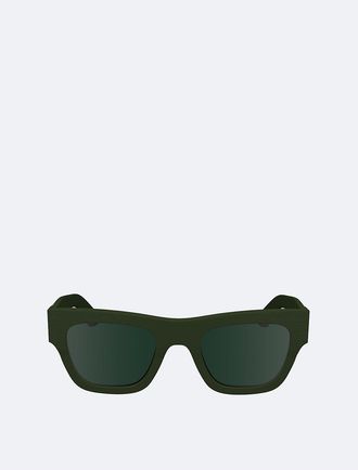 Calvin Klein Mens Naturals Modified Rectangle Sunglasses - Green
