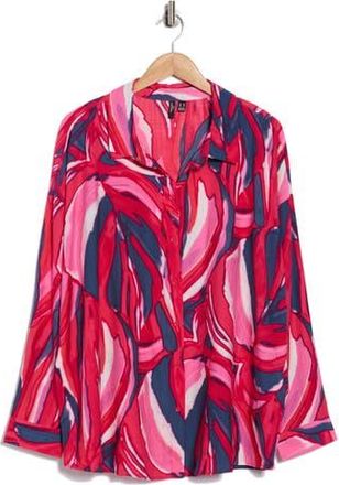 Vero Moda Violet Long Sleeve Button Up Shirt in Jazzy Aop Violet at Nordstrom Rack, Size 14W