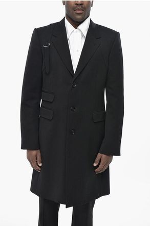 Alexander McQueen Multi-Pocket Wool Coat With Buckle Detail size 50