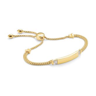 Monica Vinader Gold Baja Deco ID Diamond Bracelet Diamond