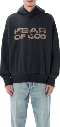 Fear of God Black Logo Print Hoodie
