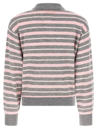Guest In Residence Collegiate Stripe Polo - Grey