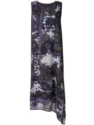 Yohji Yamamoto sleeveless printed shift dress - women - Wool - 1 - Purple