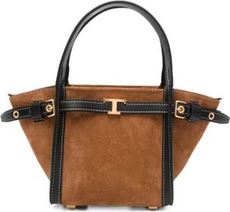 Tod's Tim Mini Schoudertas - Dames - Handtassen - Bruin - ONE Size - Leer - Tassen