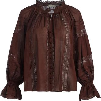 Alice & Olivia Blouse met ruches - Bruin