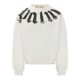 Palm Angels Sweatshirts, male, White, Size: XL Neck Logo Loose Crew