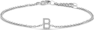 House of Brilliance 10K Gold Diamond Accent A-Z Initial Charm and Link Bracelet