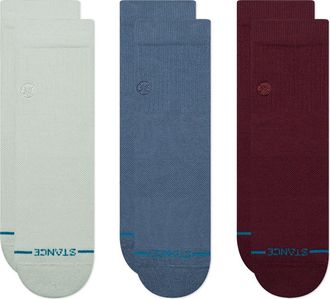 Stance Icon 3-Pack Quarter Crew Socks in Paleblue at Nordstrom, Size Large