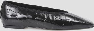 Toteme Minimalist Croco-Embossed Ballerinas