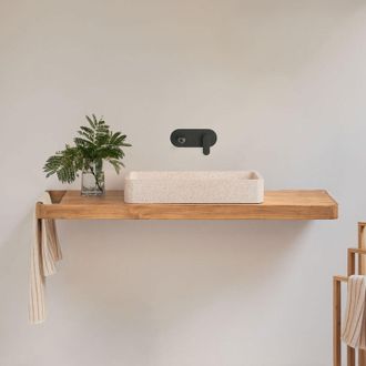 Sklum Conjunto De Mueble De Ba&ntilde;o 130x45 Cm Suspendido En Madera De Teca Neill Sklum