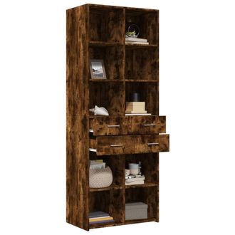 Berkfield Home Highboard Smoked Oak 70x42.5x185 cm Engineered Wood in Brown
