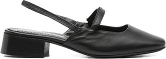 Nicole Saldanã Poppy slingback muiltjes met blokhak - Zwart