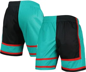 Mitchell & Ness Mens Mitchell & Ness Black/Turquoise Vancouver Grizzlies Hardwood Classics 2001 Split Swingman Shorts at Nordstrom, Size Large
