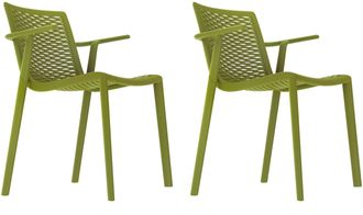 Resol Sillas Con Brazos Netkat Resol Pl&aacute;stico Verde (pack De 2)