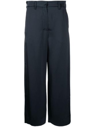 Max Mara Monza satin cropped trousers - Blue