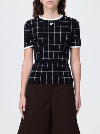 Courr&egrave;ges T-shirts in cotone a quadri