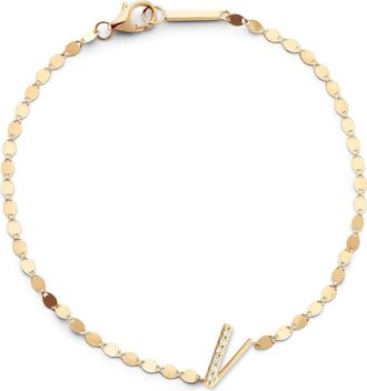 Lana Jewelry Jewelry Get Personal Diamond Initial Charm Bracelet in Yellow Gold-V at Nordstrom Rack, Size 7 In